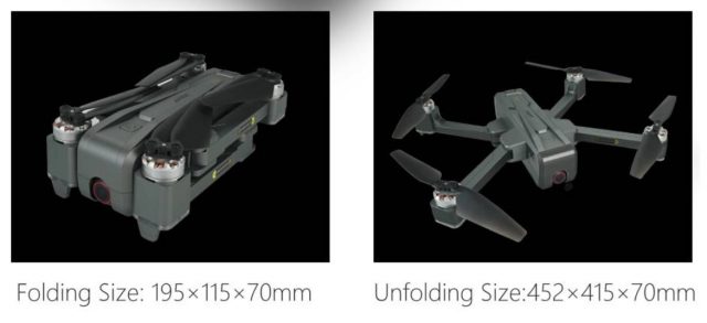 Size of JJRC X11P drone