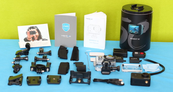 Accessories included with Vantop Moment 5C camera