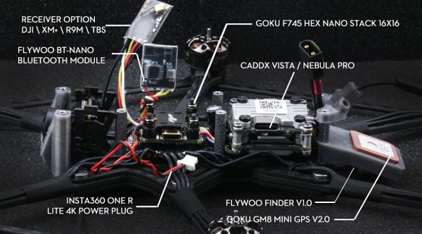 Main parts of Flywoo HEXplorer LR drone