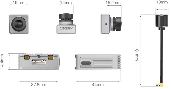 Dimensions of Caddx Air Unit Micro