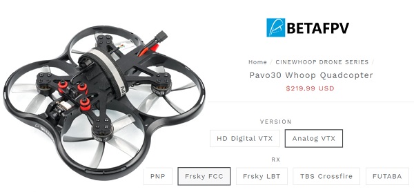 Price of Pavo30 at BetaFPV.com