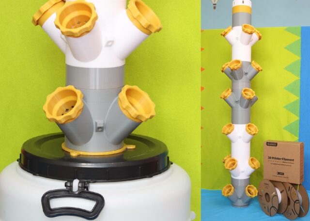 3D printed Hydroponic Tower Garden
