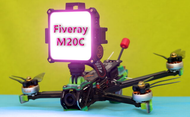 Fiveray M20C LED light installed on FPV drone