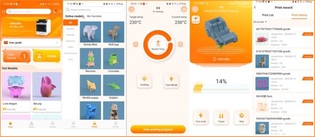 Kidoodle3D mobile app user interface