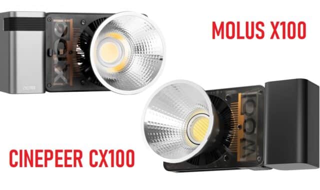 CINEPEER CX100 and MOLUS X100 side by side