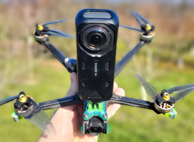 360-camera on FPV drone