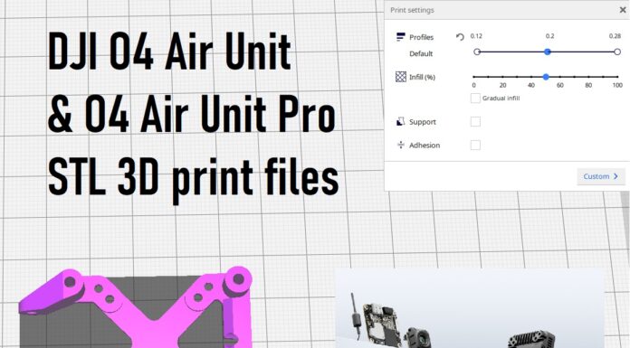 DJI O4 Air Unit STL files